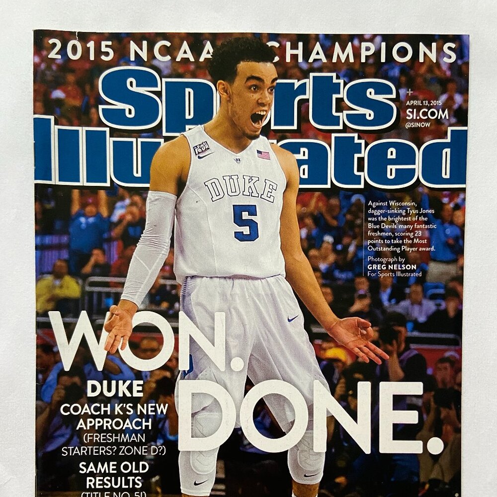 Sports Illustrated Magazine 4/13/2015 Tyus Jones Duke 2015 Champions W/ Label